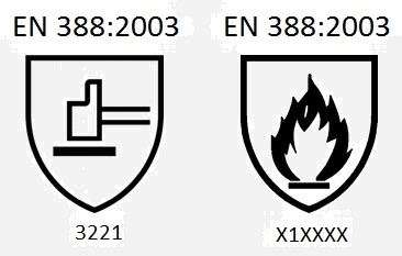 EN 388:2003 / 3221. EN 388:2003 / X1XXXX